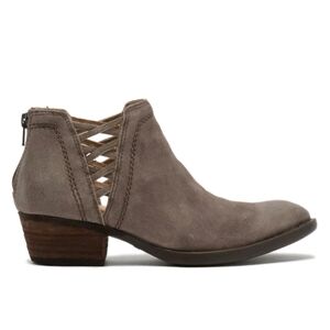 Born Waterville Taupe Woven Leather Cutouts Back Zip Block Heel Ankle Boot W 8.5